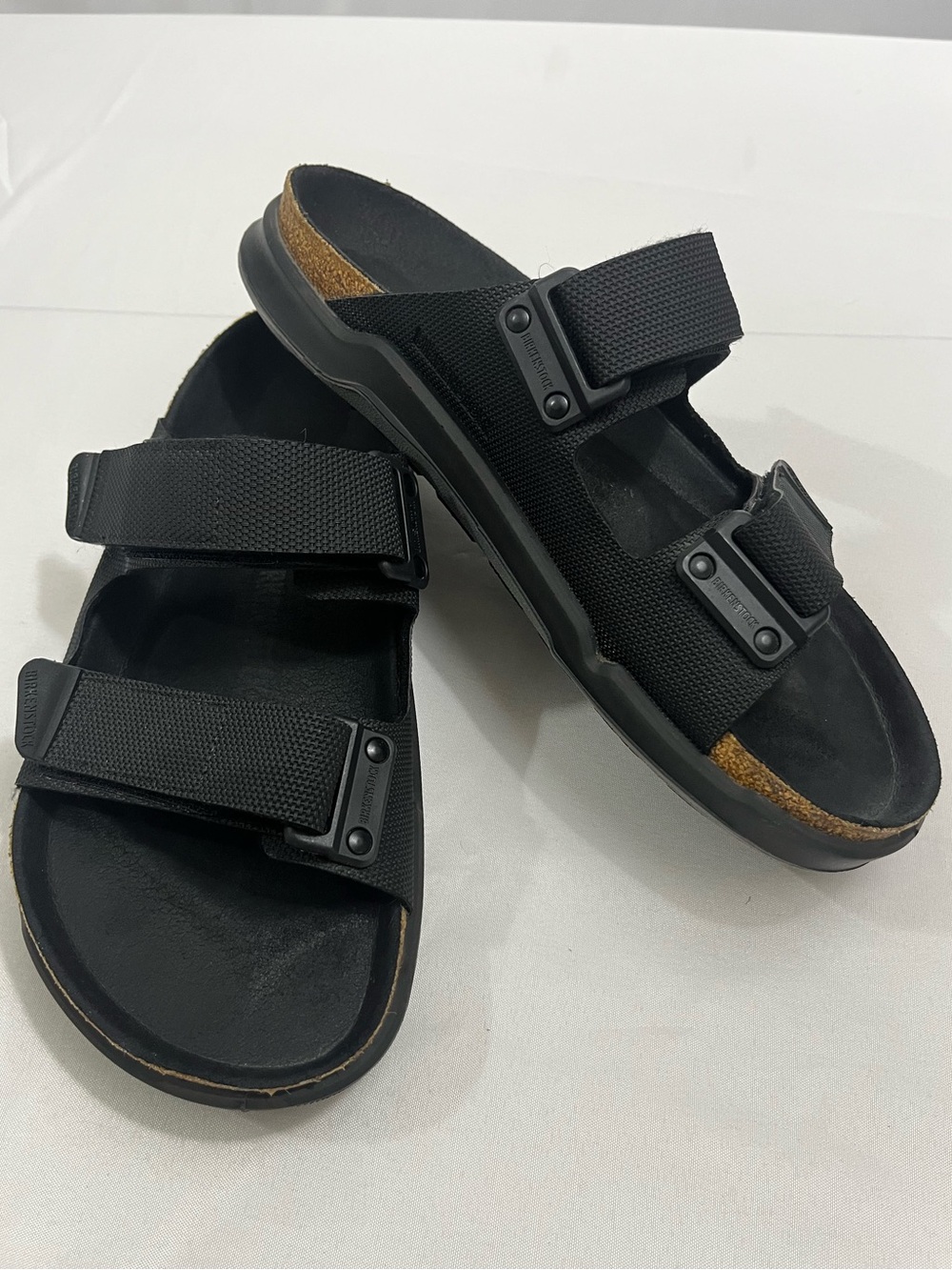 Birkenstock Atacama Slide Sandals Men’s 12 Black Textured Two-Strap